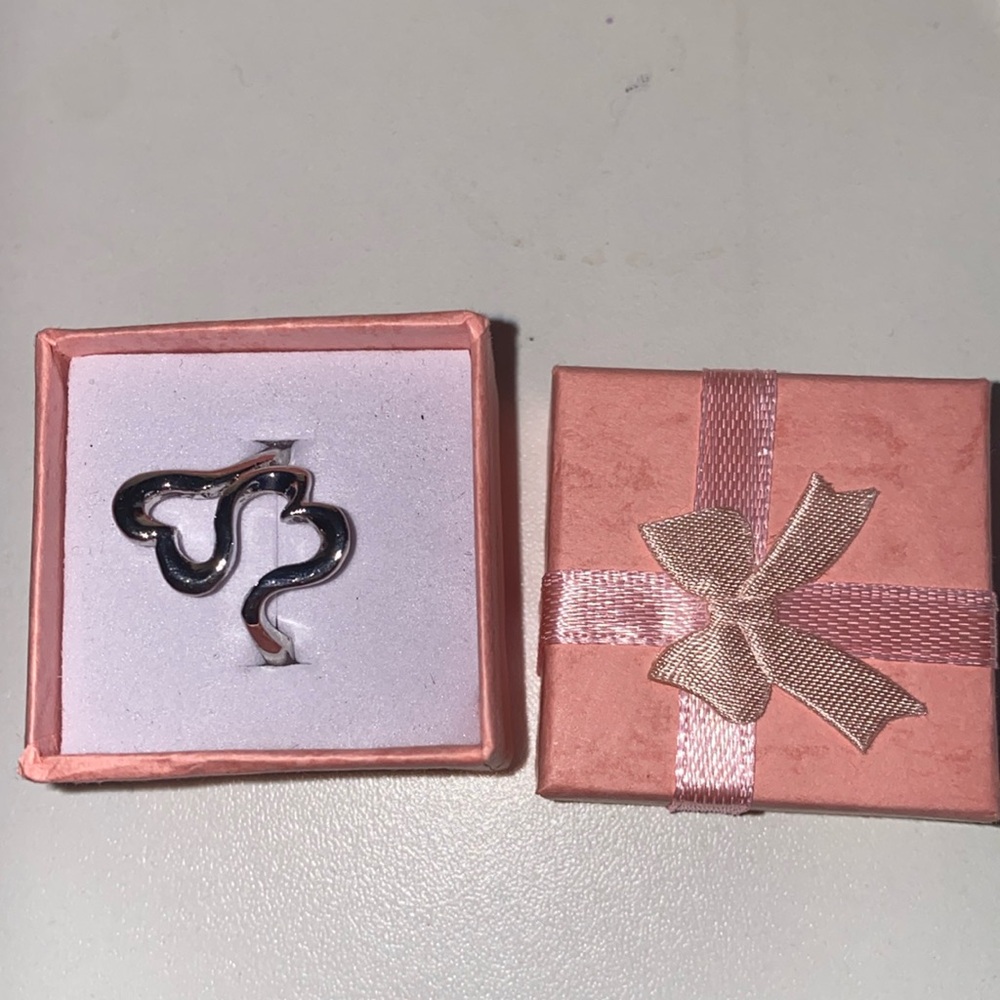 Silver double heart Ring